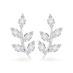 Hoa tai vàng trắng 14K gắn đá CZ DOJI AFEK000696F2CZ1