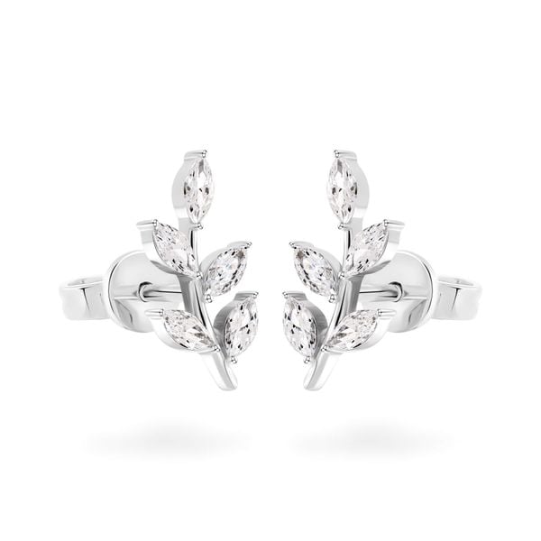 Hoa tai vàng trắng 14K gắn đá CZ DOJI AFEK000696F2CZ1