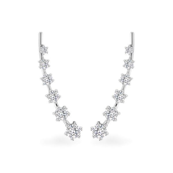 Hoa tai vàng trắng 14K gắn đá CZ DOJI AFEK000697F2CZ1