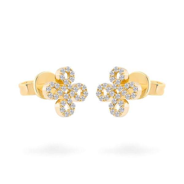 Hoa tai vàng vàng 14K gắn đá CZ DOJI AFEK000700F1CZ1