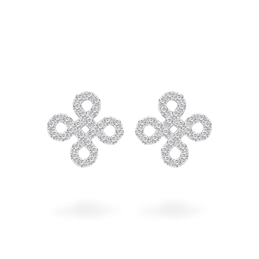 Hoa tai vàng trắng 14K gắn đá CZ DOJI AFEK000700F2CZ1 