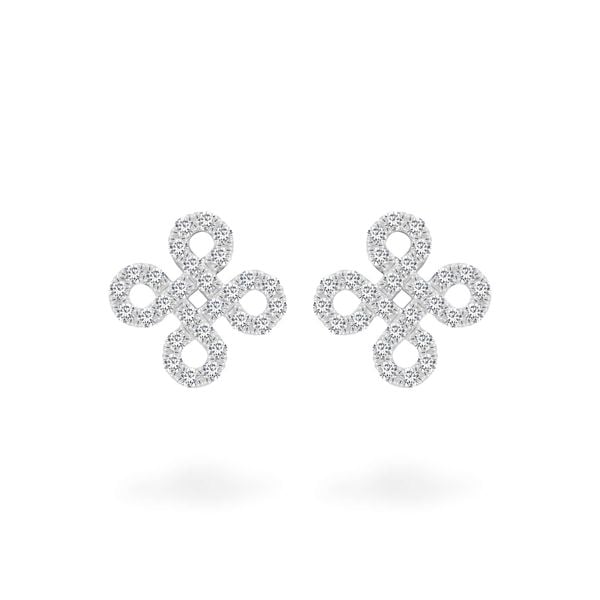 Hoa tai vàng trắng 14K gắn đá CZ DOJI AFEK000700F2CZ1