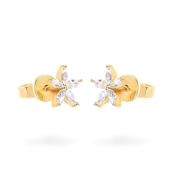 Hoa tai vàng vàng 14K gắn đá CZ DOJI AFEK000706F1CZ1