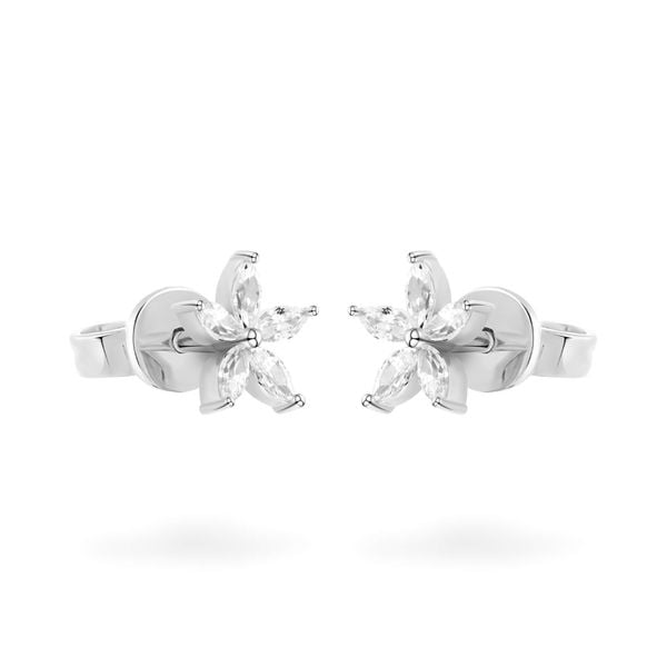 Hoa tai vàng trắng 14K gắn đá CZ DOJI AFEK000706F2CZ1