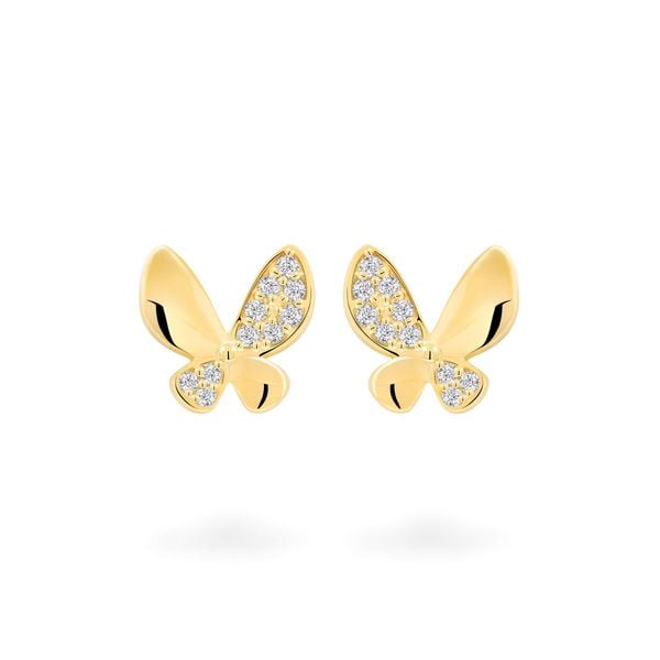 Hoa tai vàng vàng 14K gắn đá CZ DOJI AFEK000707F1CZ1