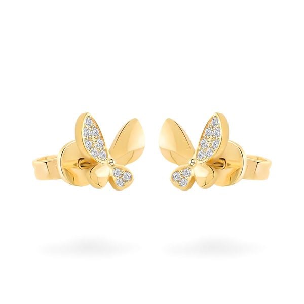 Hoa tai vàng vàng 14K gắn đá CZ DOJI AFEK000707F1CZ1