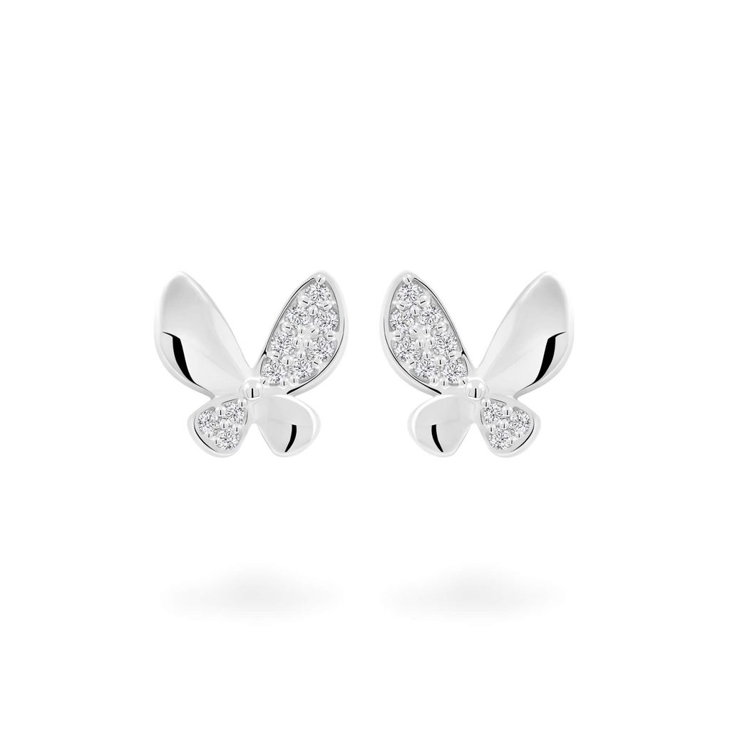 Hoa tai vàng trắng 14K gắn đá CZ DOJI AFEK000707F2CZ1 