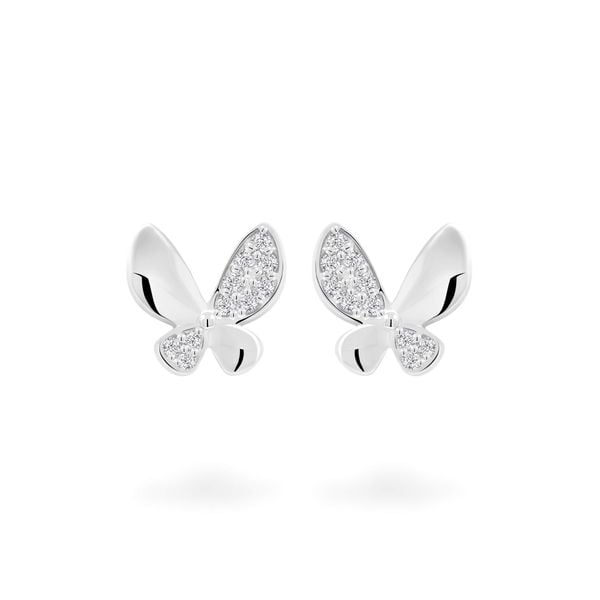 Hoa tai vàng trắng 14K gắn đá CZ DOJI AFEK000707F2CZ1