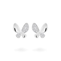 Hoa tai vàng trắng 14K gắn đá CZ DOJI AFEK000707F2CZ1