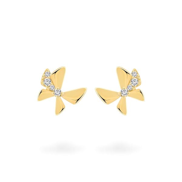 Hoa tai vàng vàng 14K gắn đá CZ DOJI AFEK000719F1CZ1