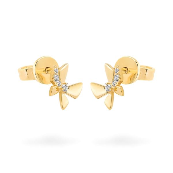 Hoa tai vàng vàng 14K gắn đá CZ DOJI AFEK000719F1CZ1