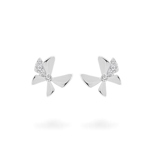 Hoa tai vàng trắng 14K gắn đá CZ DOJI AFEK000719F2CZ1