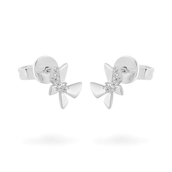 Hoa tai vàng trắng 14K gắn đá CZ DOJI AFEK000719F2CZ1