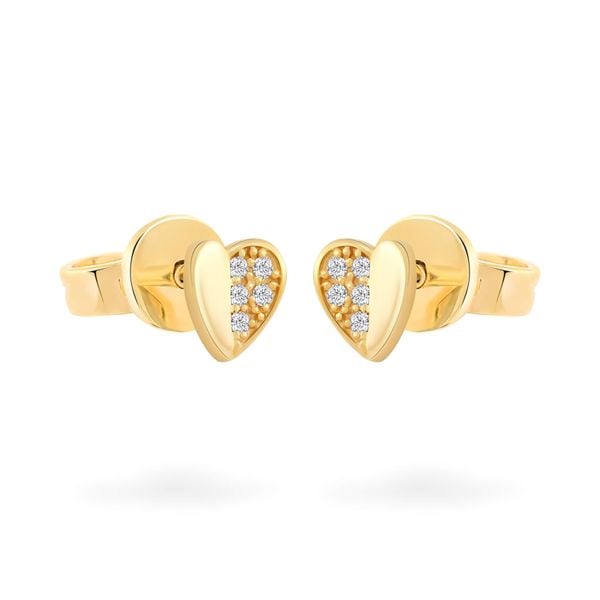 Hoa tai vàng vàng 14K gắn đá CZ DOJI AFEK000721F1CZ1