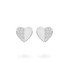 Hoa tai vàng trắng 14K gắn đá CZ DOJI AFEK000721F2CZ1