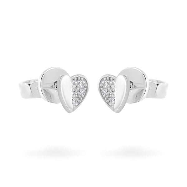 Hoa tai vàng trắng 14K gắn đá CZ DOJI AFEK000721F2CZ1