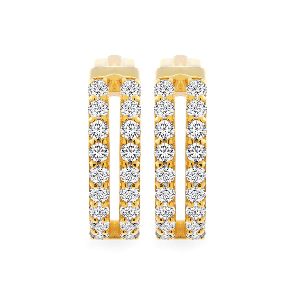 Hoa tai vàng vàng 14K gắn đá CZ DOJI AFEK000729F1CZ1 