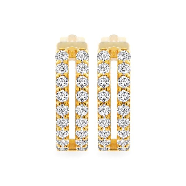 Hoa tai vàng vàng 14K gắn đá CZ DOJI AFEK000729F1CZ1