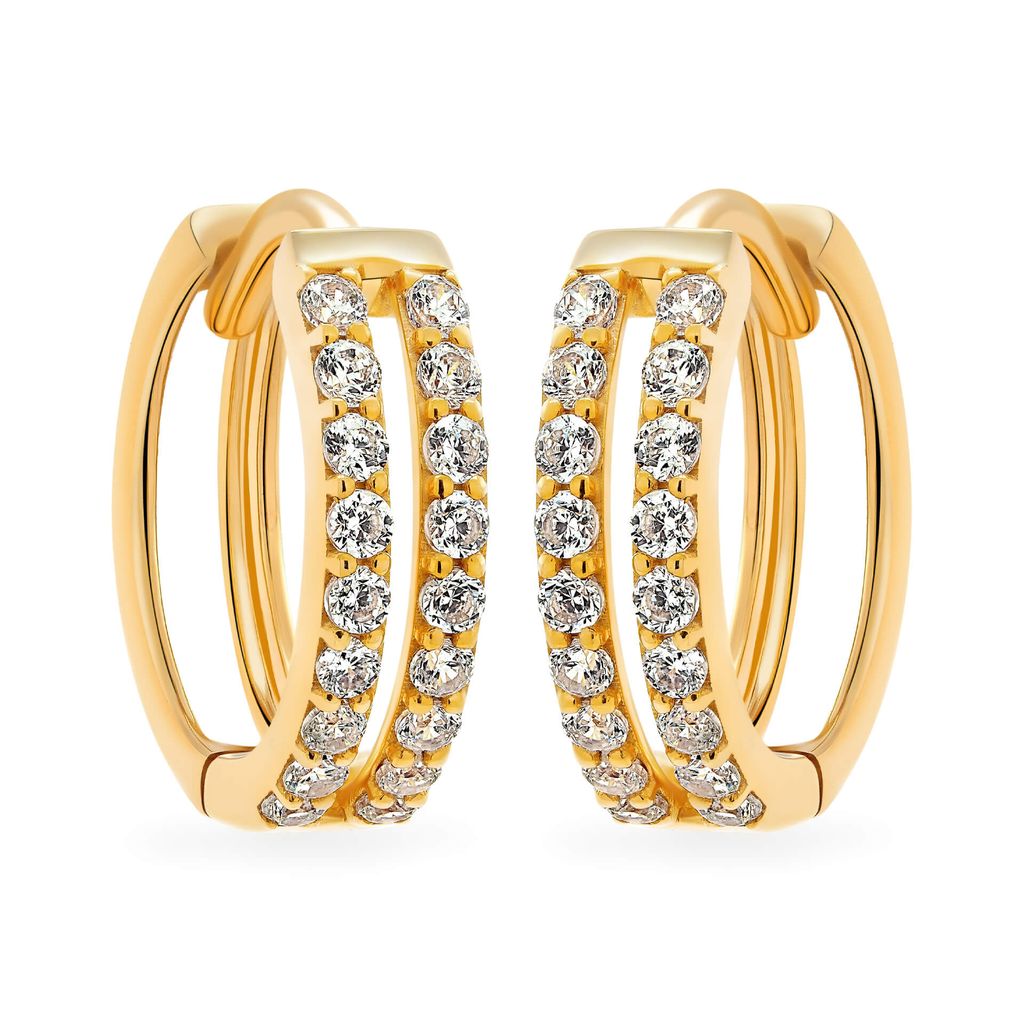 Hoa tai vàng vàng 14K gắn đá CZ DOJI AFEK000729F1CZ1 