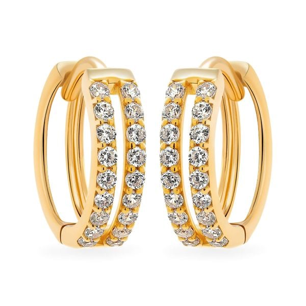 Hoa tai vàng vàng 14K gắn đá CZ DOJI AFEK000729F1CZ1