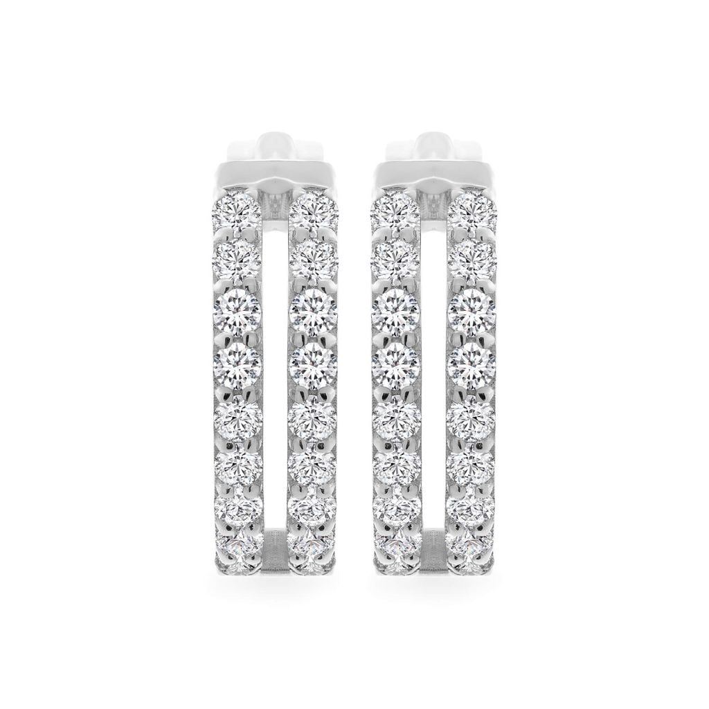 Hoa tai vàng trắng 14K gắn đá CZ DOJI AFEK000729F2CZ1 