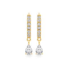 Hoa tai vàng vàng 14K gắn đá CZ DOJI AFEK000731F1CZ1
