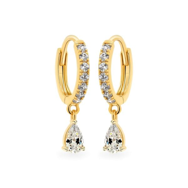 Hoa tai vàng vàng 14K gắn đá CZ DOJI AFEK000731F1CZ1