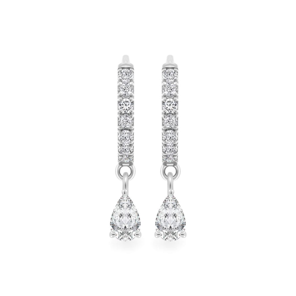 Hoa tai vàng trắng 14K gắn đá CZ DOJI AFEK000731F2CZ1 