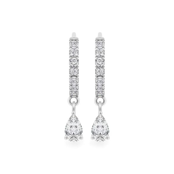 Hoa tai vàng trắng 14K gắn đá CZ DOJI AFEK000731F2CZ1