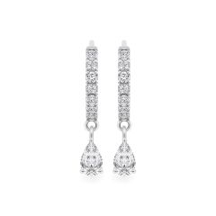 Hoa tai vàng trắng 14K gắn đá CZ DOJI AFEK000731F2CZ1