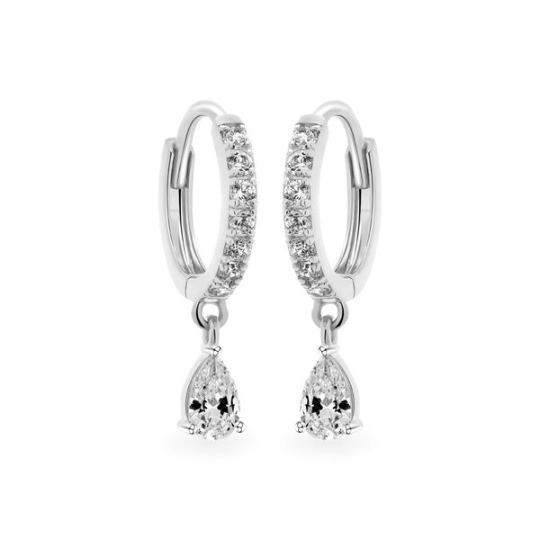 Hoa tai vàng trắng 14K gắn đá CZ DOJI AFEK000731F2CZ1