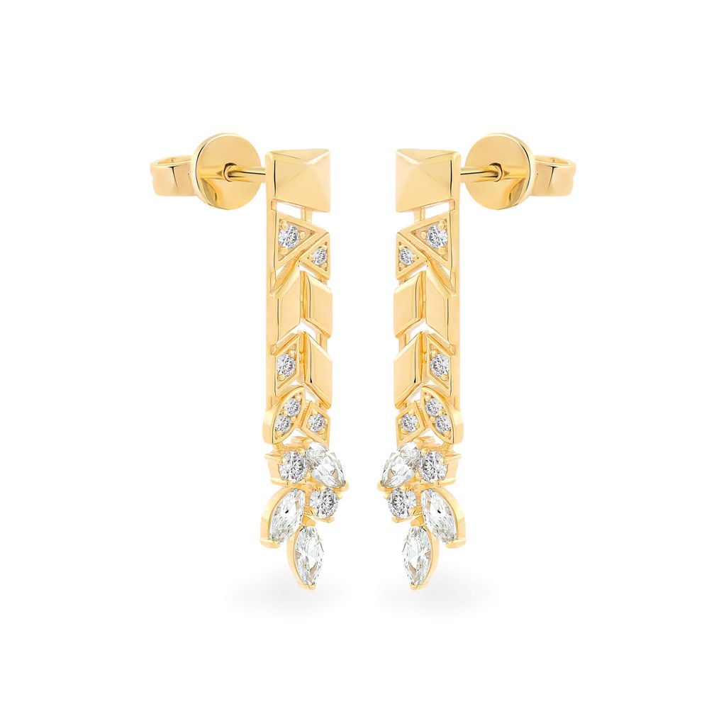 Hoa tai vàng vàng 14K gắn đá CZ DOJI AFEK002049F1CZ1 