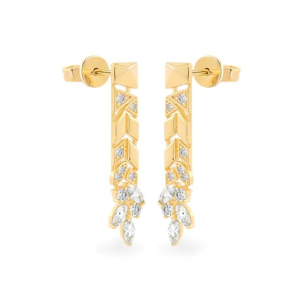 Hoa tai vàng vàng 14K gắn đá CZ DOJI AFEK002049F1CZ1