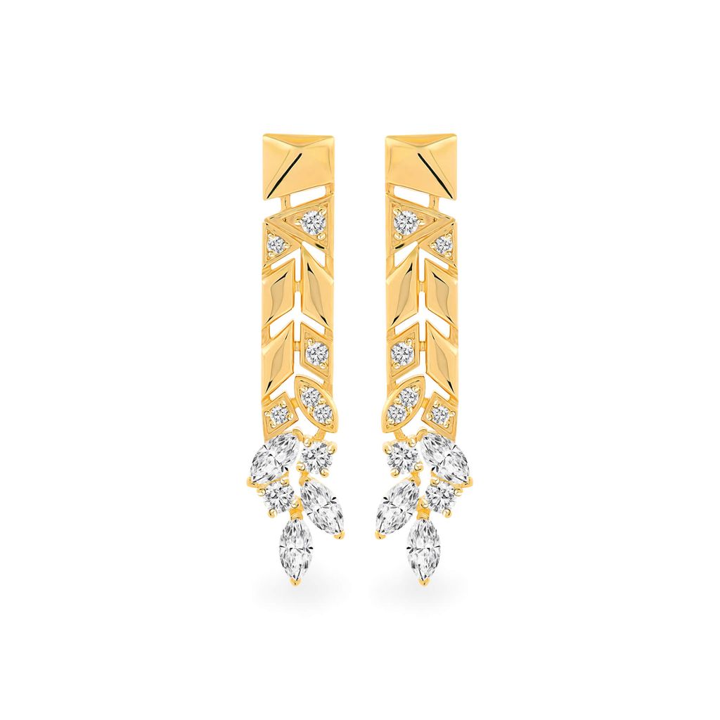 Hoa tai vàng vàng 14K gắn đá CZ DOJI AFEK002049F1CZ1 