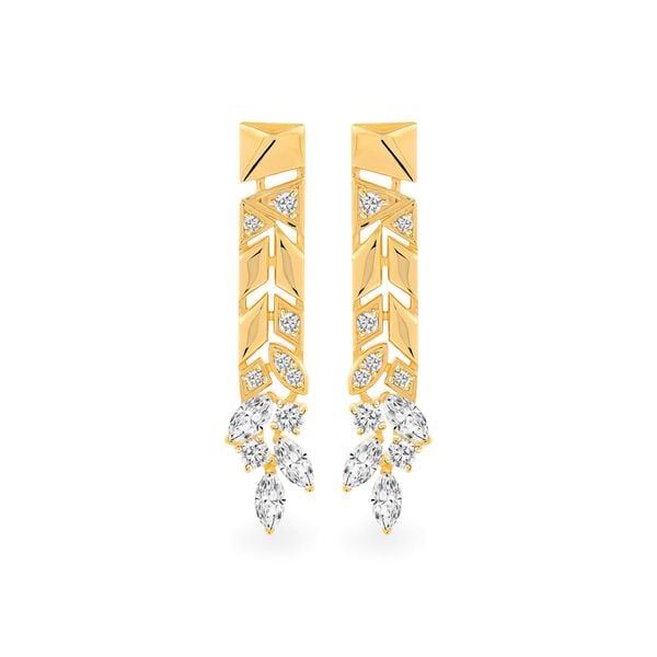 Hoa tai vàng vàng 14K gắn đá CZ DOJI AFEK002049F1CZ1