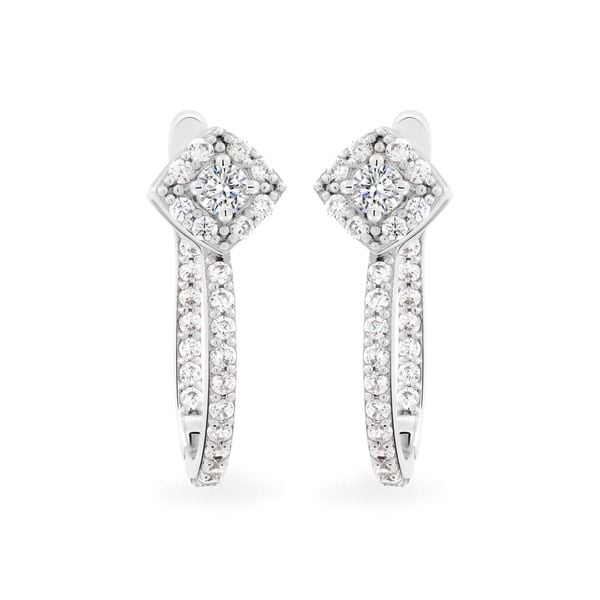 Hoa tai vàng trắng 18K gắn đá CZ DOJI AFEM000424D2CZ1