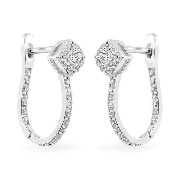 Hoa tai vàng trắng 18K gắn đá CZ DOJI AFEM000424D2CZ1