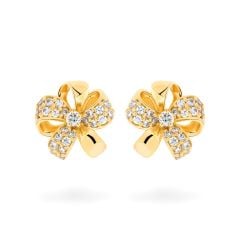 Hoa tai vàng vàng 18K gắn đá CZ DOJI AFEM000473D1CZ1