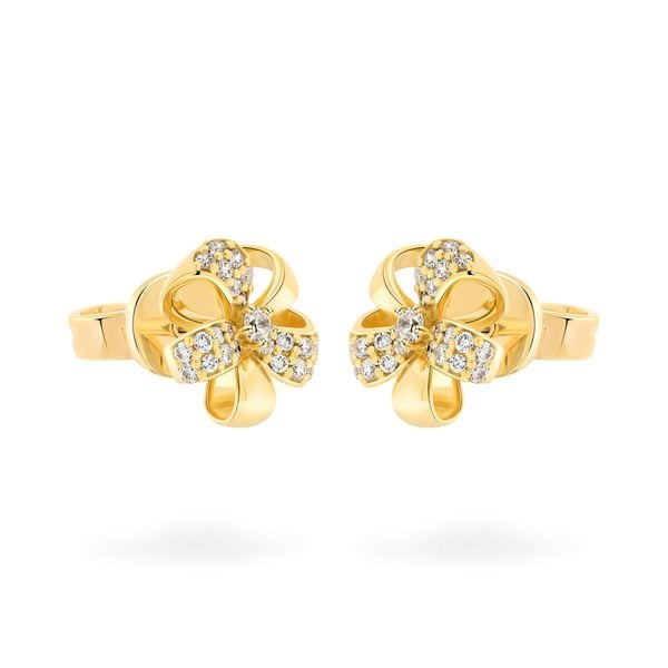 Hoa tai vàng vàng 18K gắn đá CZ DOJI AFEM000473D1CZ1