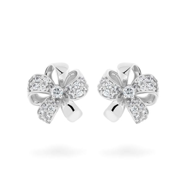 Hoa tai vàng trắng 18K gắn đá CZ DOJI AFEM000473D2CZ1