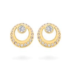 Hoa tai vàng vàng 18K gắn đá CZ DOJI AFEM000487D1CZ1