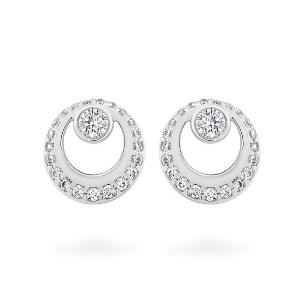 Hoa tai vàng trắng 18K gắn đá CZ DOJI AFEM000487D2CZ1