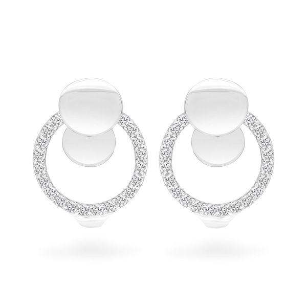 Hoa tai vàng trắng 18K gắn đá CZ DOJI AFEM001004D2CZ1