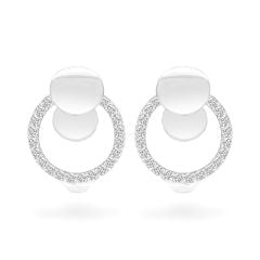 Hoa tai vàng trắng 18K gắn đá CZ DOJI AFEM001004D2CZ1