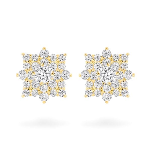 Hoa tai vàng vàng 18K gắn đá CZ DOJI AFEM100057D1CZ1