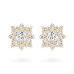 Hoa tai vàng vàng 18K gắn đá CZ DOJI AFEM100057D1CZ1