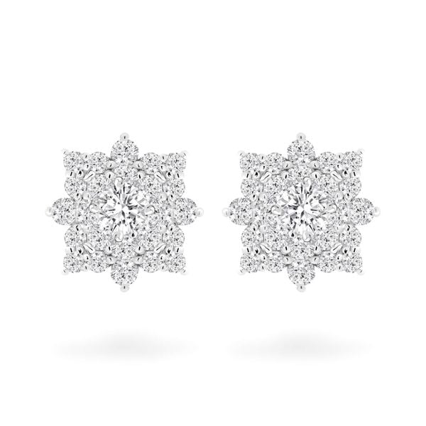 Hoa tai vàng trắng 18K gắn đá CZ DOJI AFEM100057D2CZ1