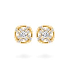 Hoa tai vàng vàng 18K gắn đá CZ DOJI AFEM100444D1CZ1