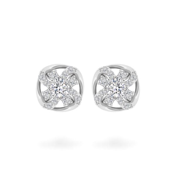 Hoa tai vàng trắng 18K gắn đá CZ DOJI AFEM100444D2CZ1