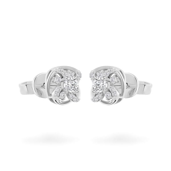 Hoa tai vàng trắng 18K gắn đá CZ DOJI AFEM100444D2CZ1